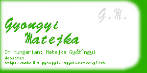 gyongyi matejka business card